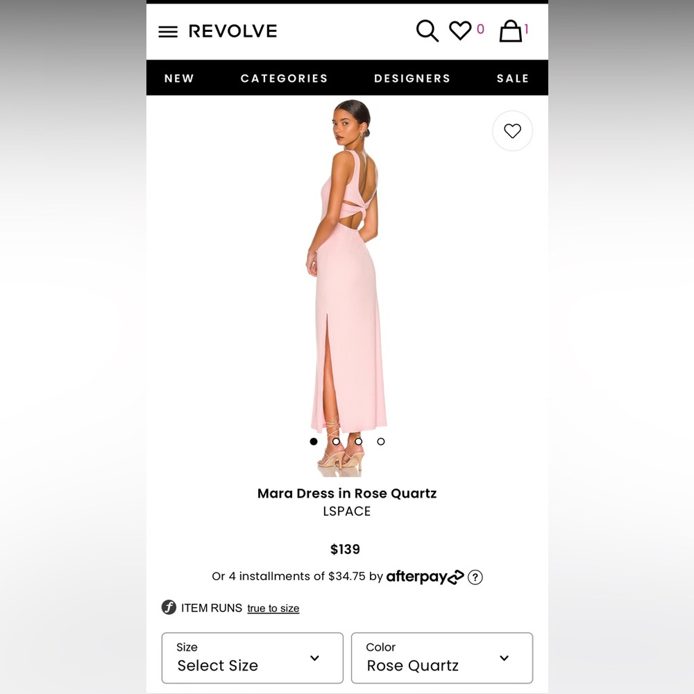 LSPACE Mara Dress in Rose Quartz